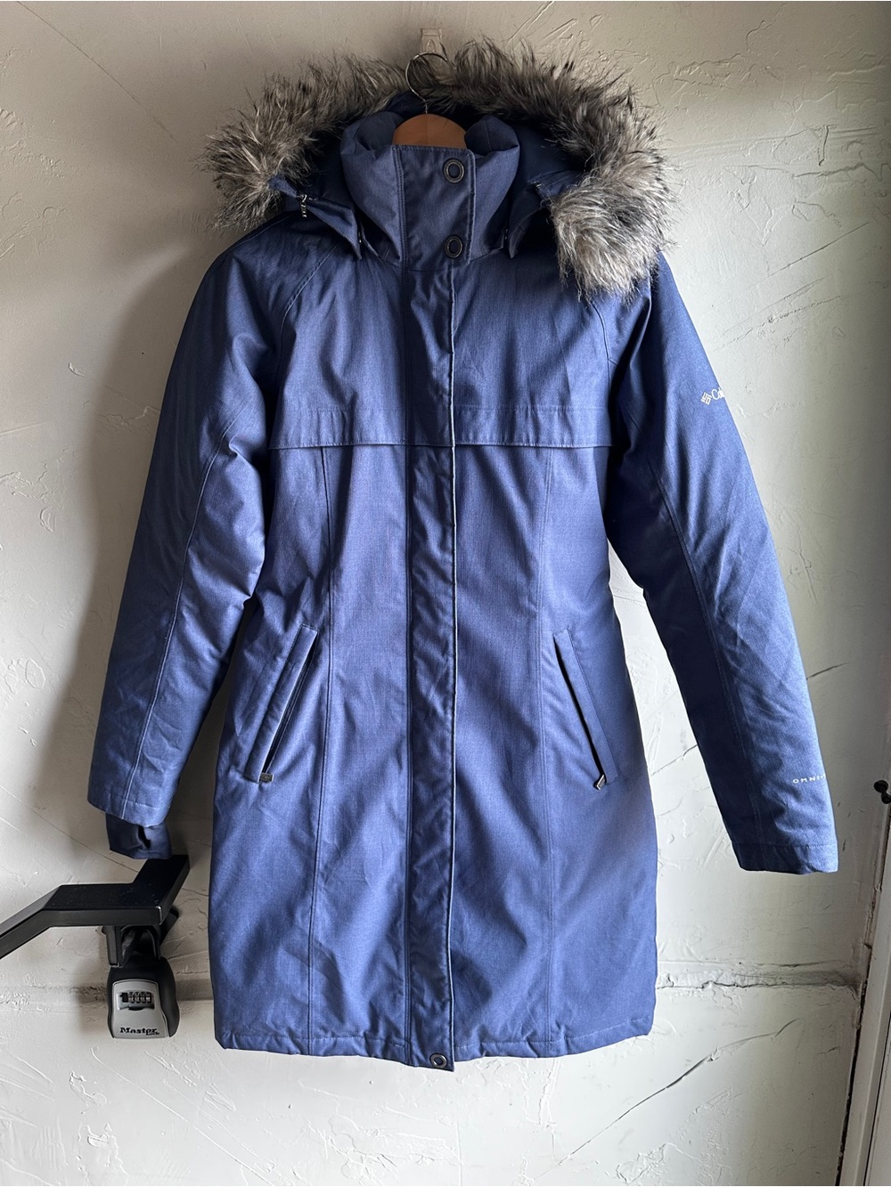 Columbia Sportswear Down Parka Faux Fur Hood Omni Heat Gorpcore Winter Coat Sz S